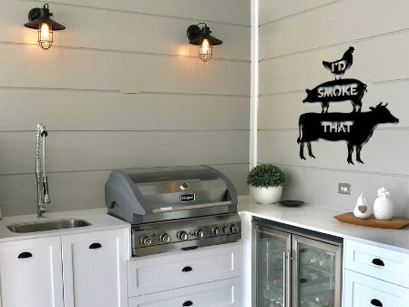 I'd Smoke That Metal Barbecue Sign (sample closeout sale)