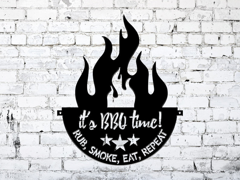 It's BBQ Time Metal Barbecue Sign (sample closeout sale)