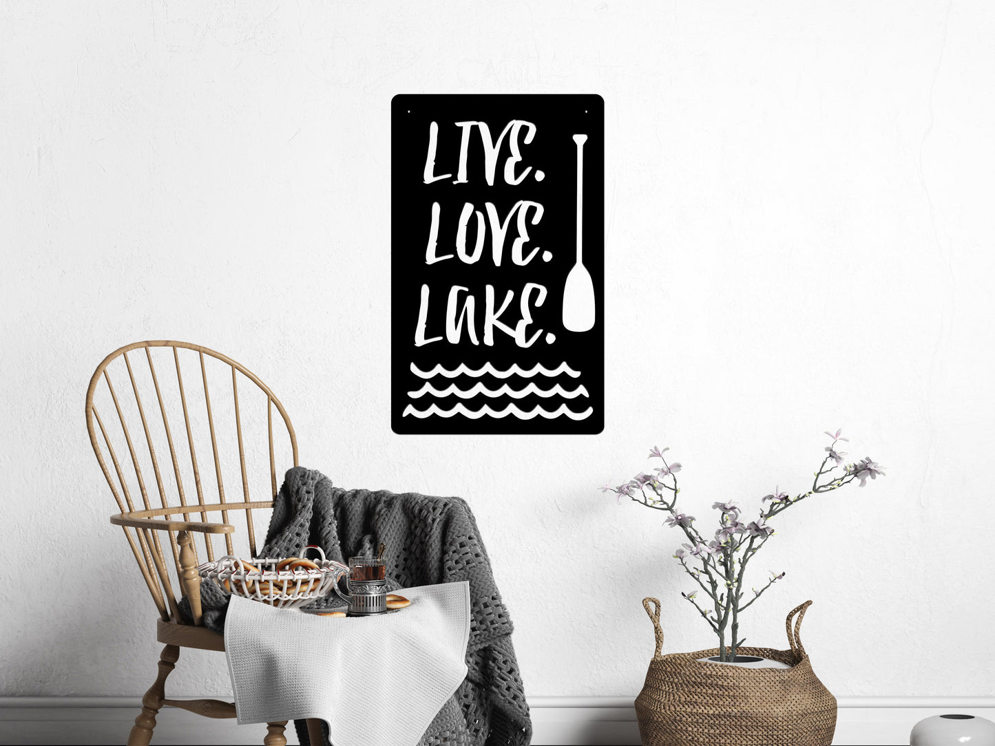 Live, Love, Lake Metal Sign for Your Home, Lakehouse, or Cabin / Wall Hanging (sample closeout sale)
