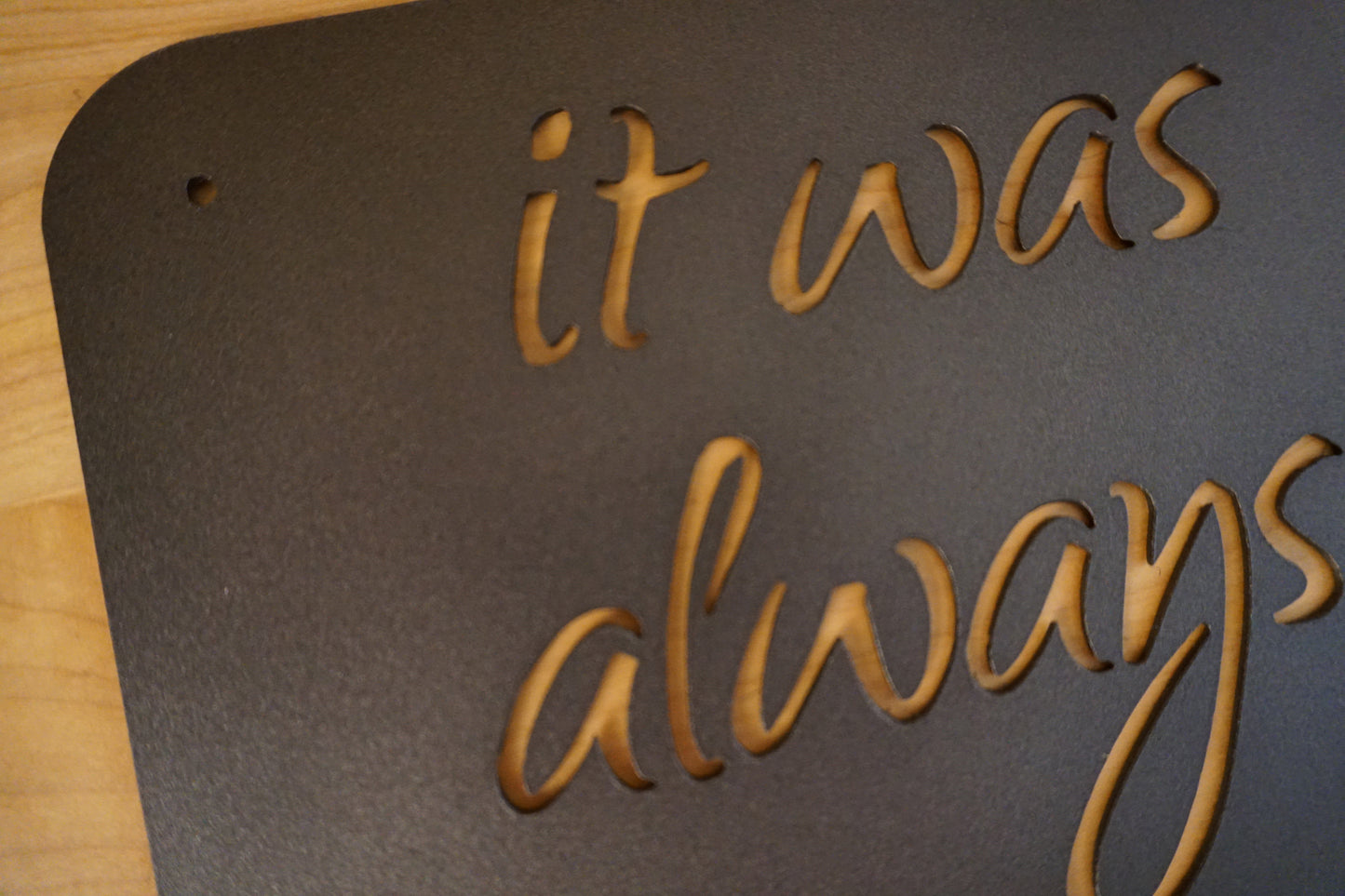 It was Always You Metal Sign / Square shape (sample closeout sale)