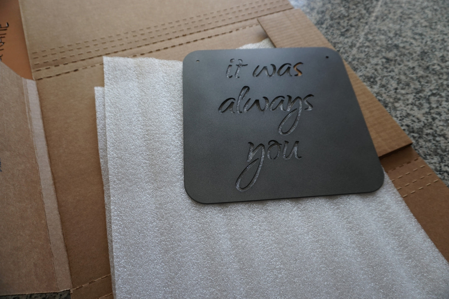 It was Always You Metal Sign / Square shape (sample closeout sale)
