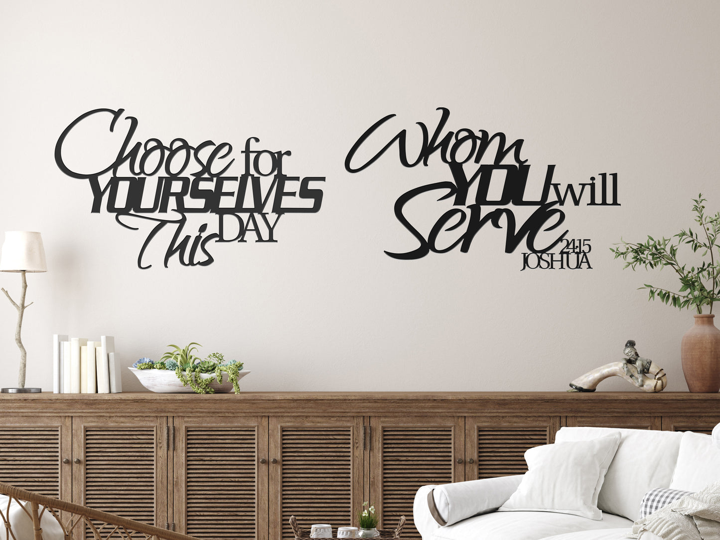 Choose for Yourselves This Day Wall Decor / Joshua 24:15 / Set of 2 Signs (closeout sample sale)