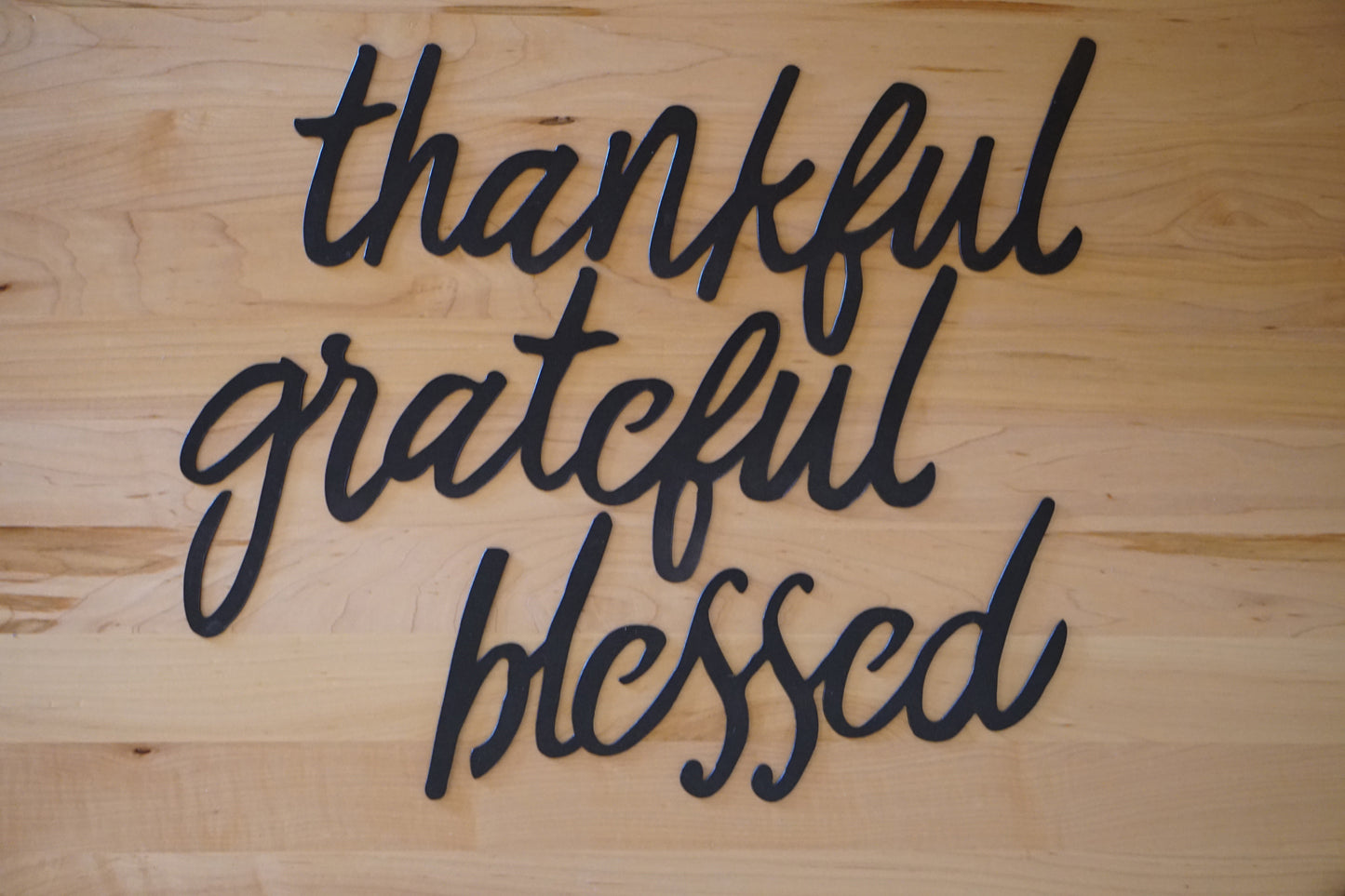 Thankful Grateful Blessed Metal Words or Sign | Set of 3 Pieces (sample closeout sale)