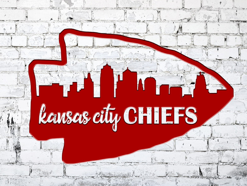 Kansas City Chiefs Metal Sign - Skyline Silhouette