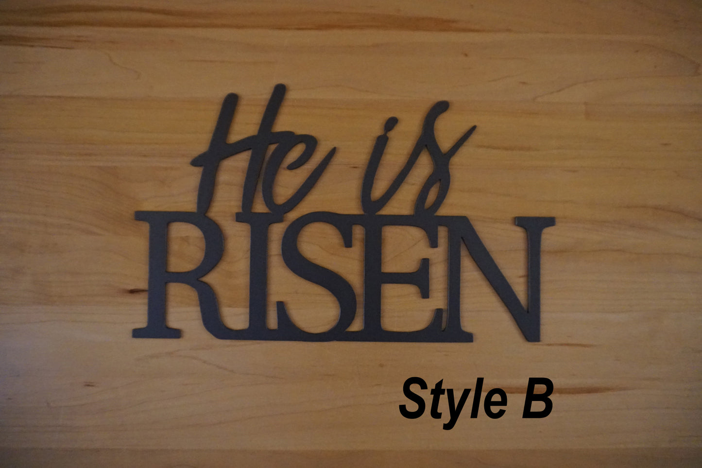 He is Risen Metal Sign / Christian Sign / Easter Decor / Matthew 28:6 / Mark 16:6 (sample closeout sale)