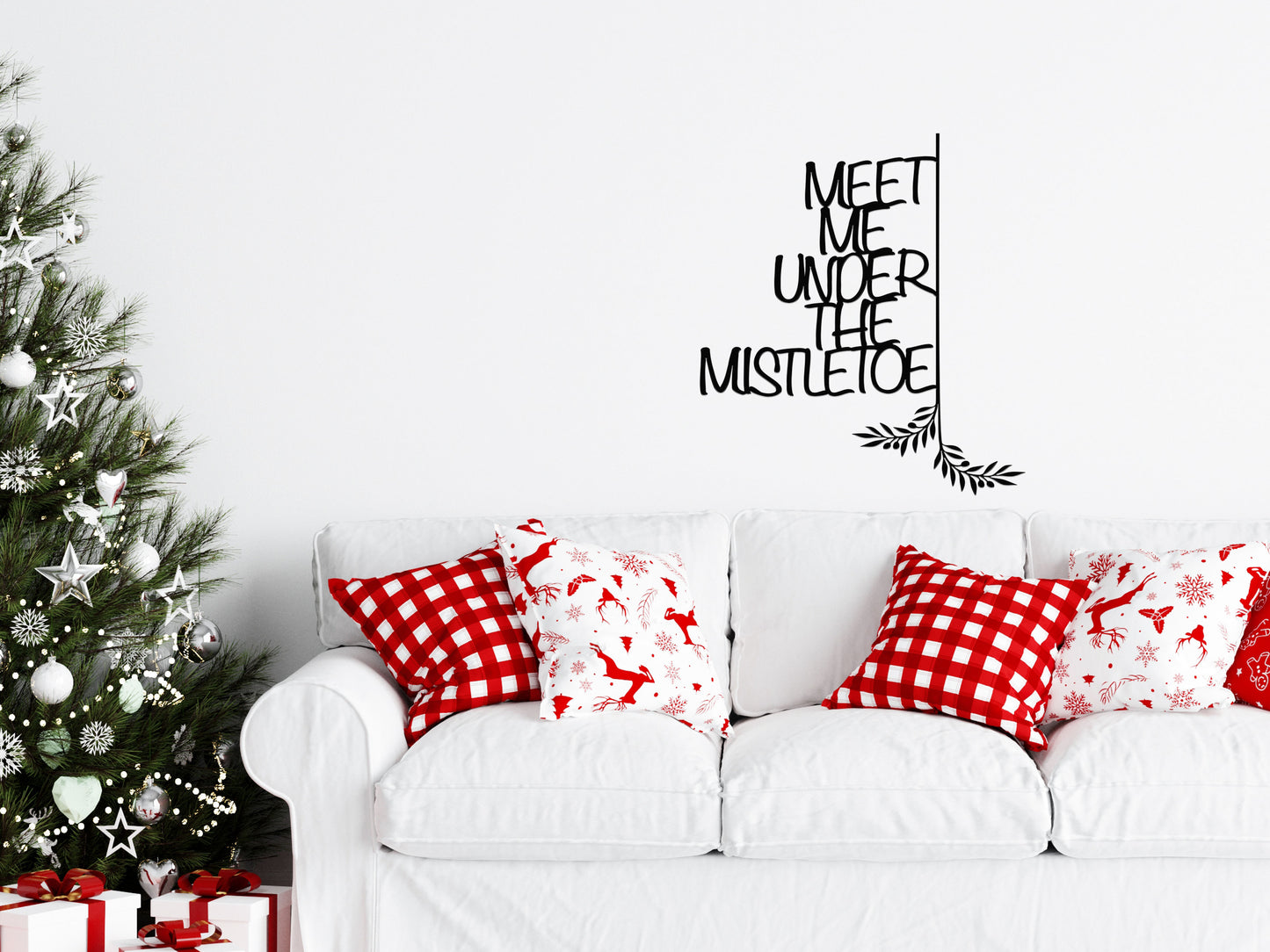 Meet Me Under the Mistletoe Sign /Christmas Holiday Decor (closeout sample sale)