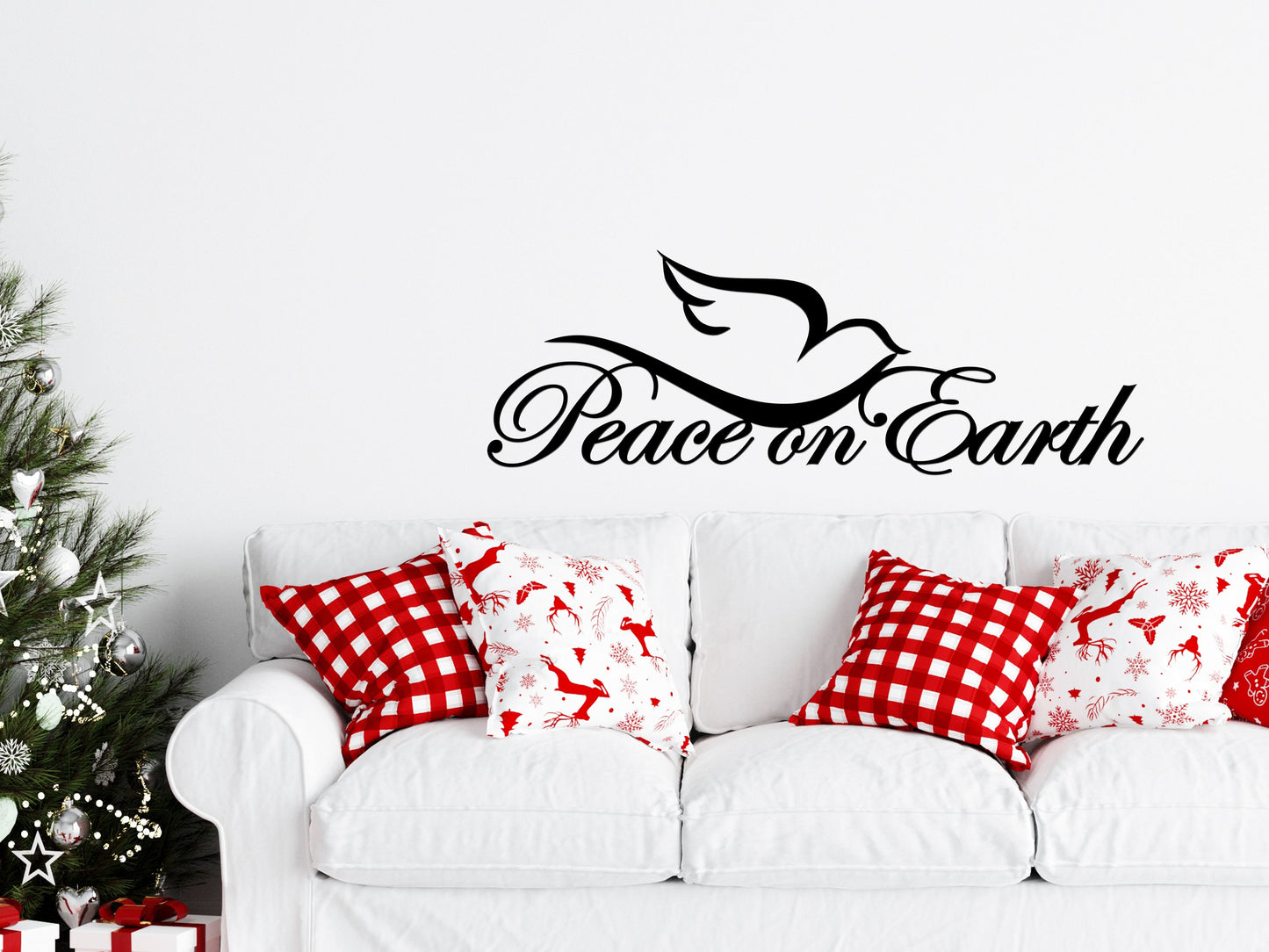 Peace on Earth Metal Sign, Christmas Metal Scripture Wall Art (closeout sample sale)