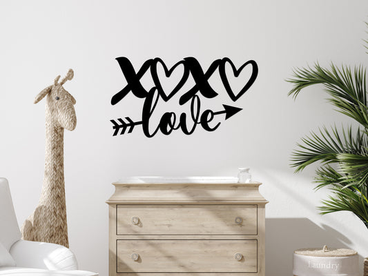 XOXO Love Metal Sign (sample closeout sale) / Hugs & Kisses Metal Love Wall Art