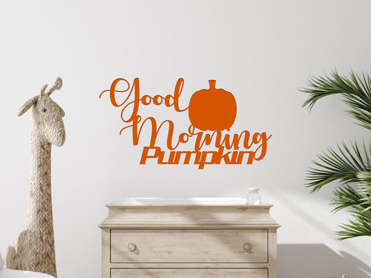 Good Morning Pumpkin Metal Sign (sample closeout sale)