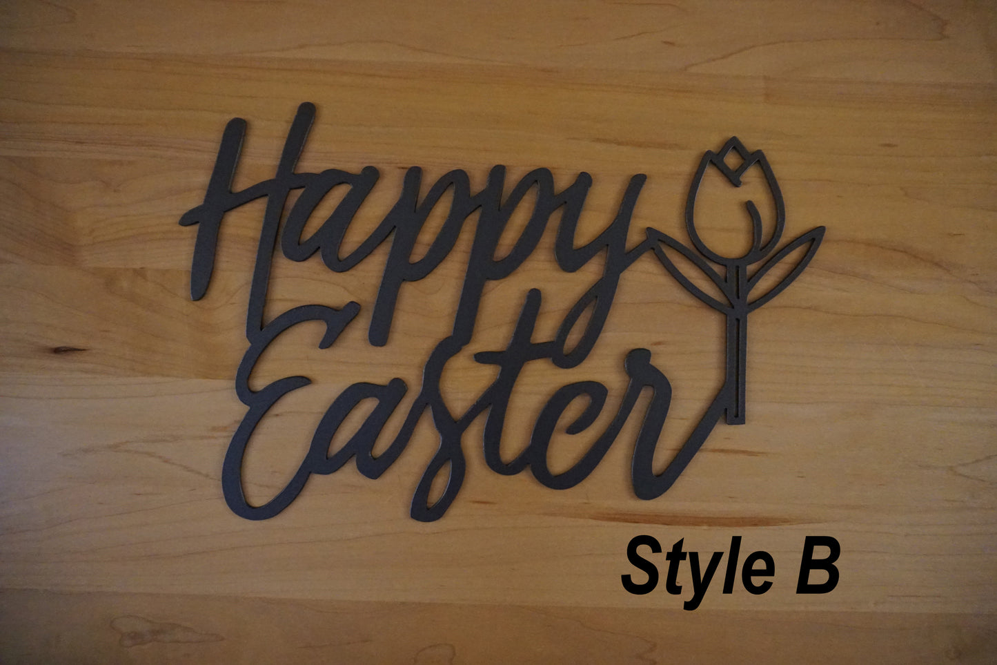 Happy Easter Metal Sign / Christian Sign / Easter Decor and Wall Hanging (sample closeout sale)