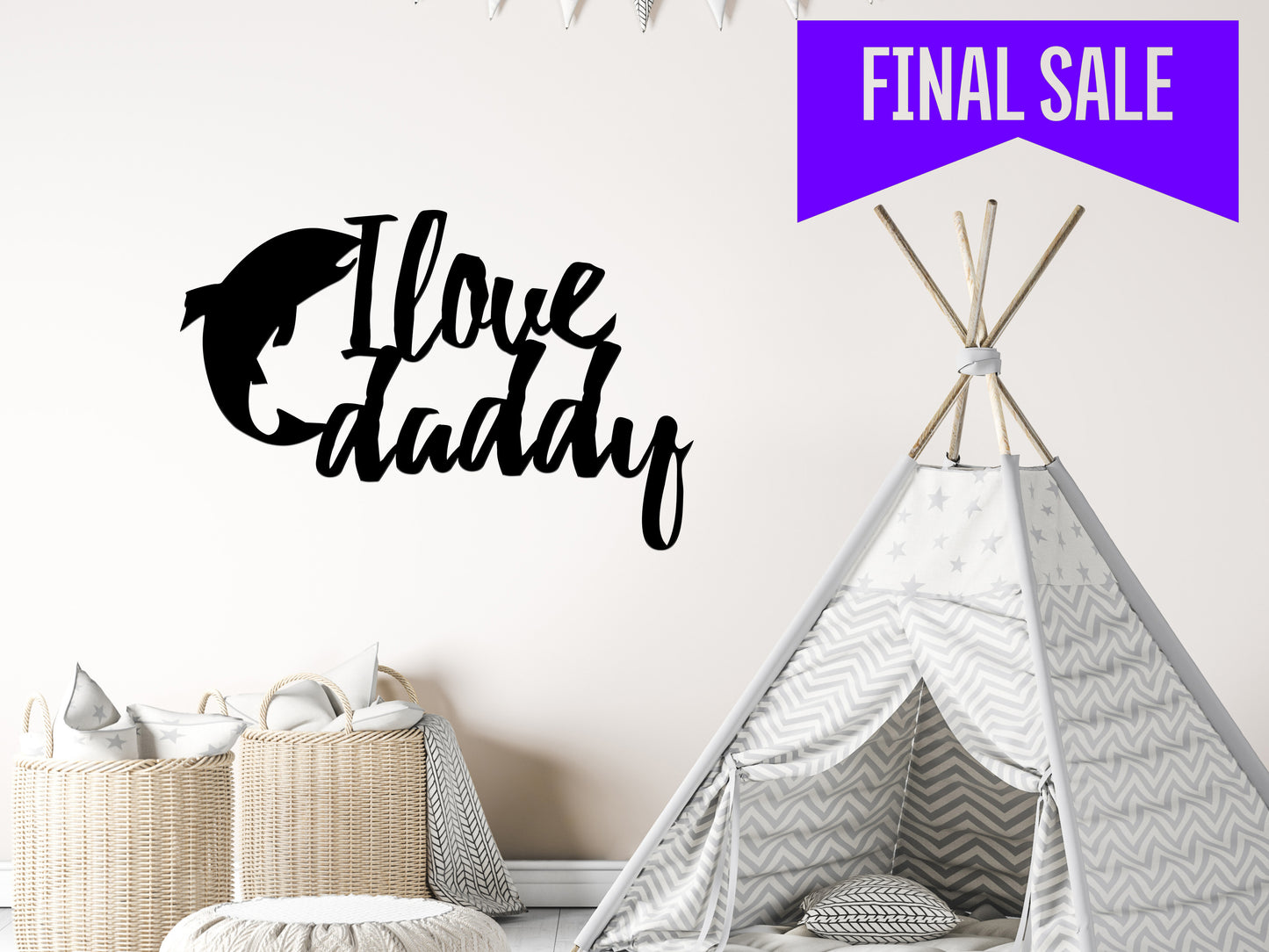I Love Mommy Metal Sign / I Love Daddy / Happy Mother's Day / Happy Father's Day (sample closeout sale)