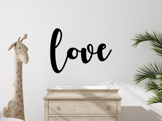 Love Metal Sign / cursive (sample closeout sale) for Weddings, Anniversaries, Valentines Day / Farmhouse Decor and Art