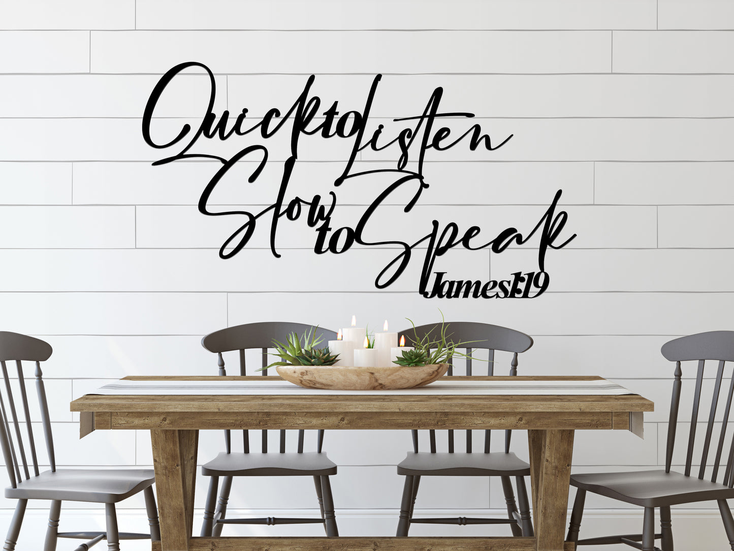 Quick to Listen, Slow to Speak Metal Scripture Sign