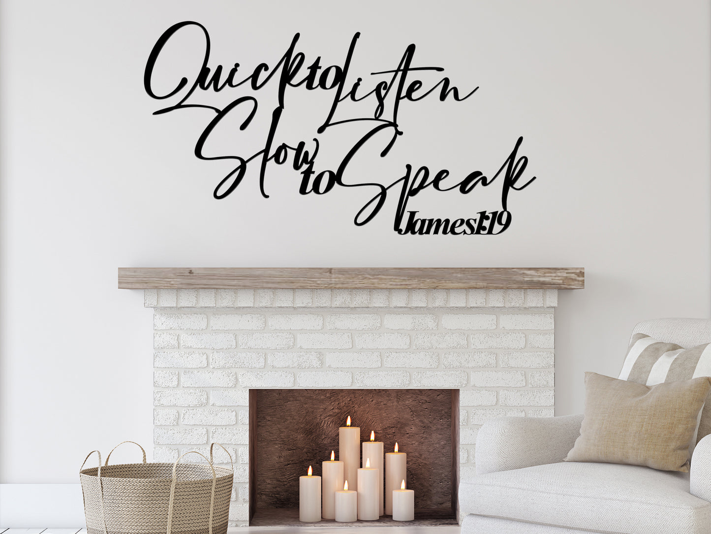 Quick to Listen, Slow to Speak Metal Scripture Sign