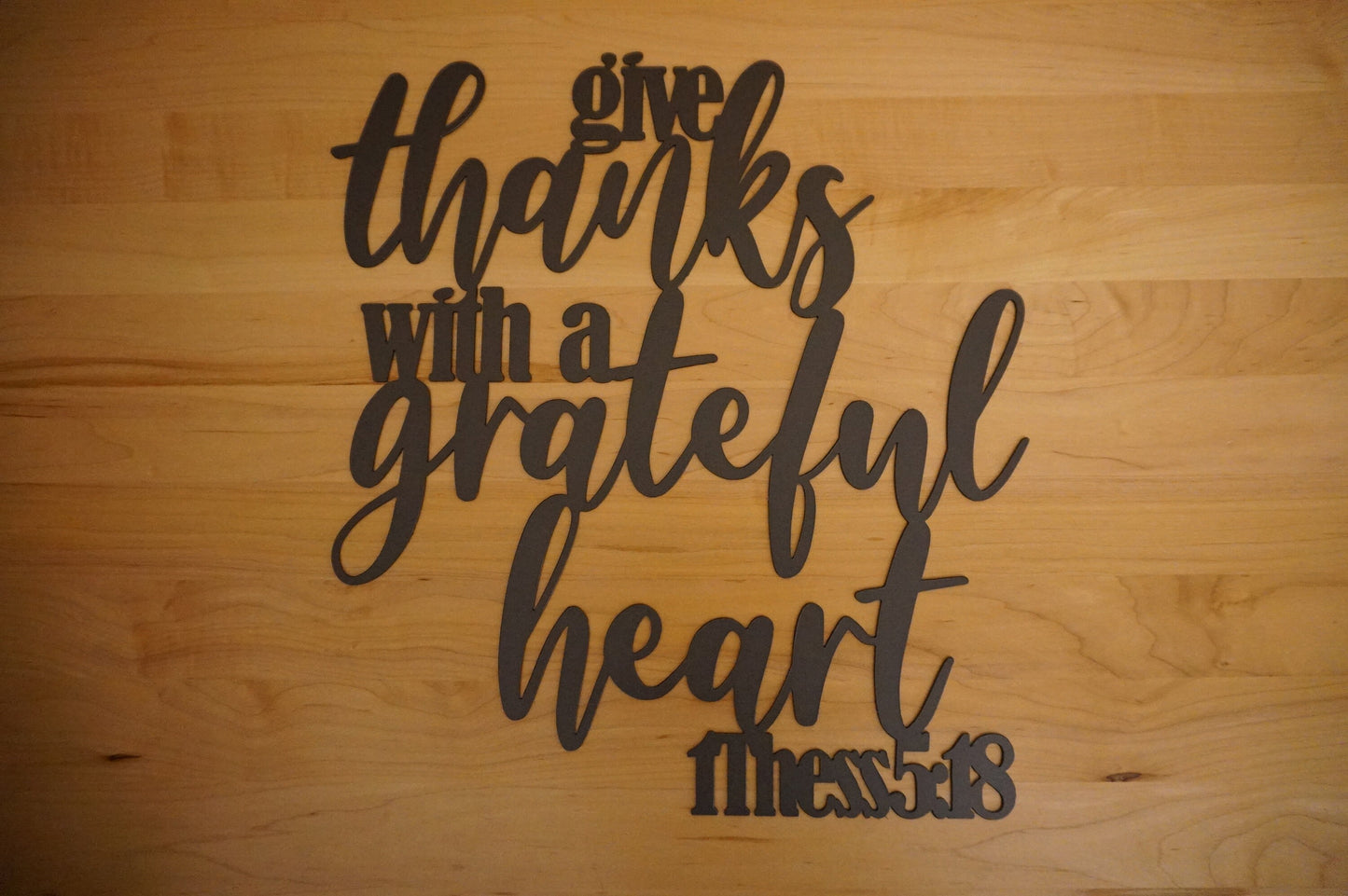 Give Thanks with a Grateful Heart Metal Scripture Wall Art