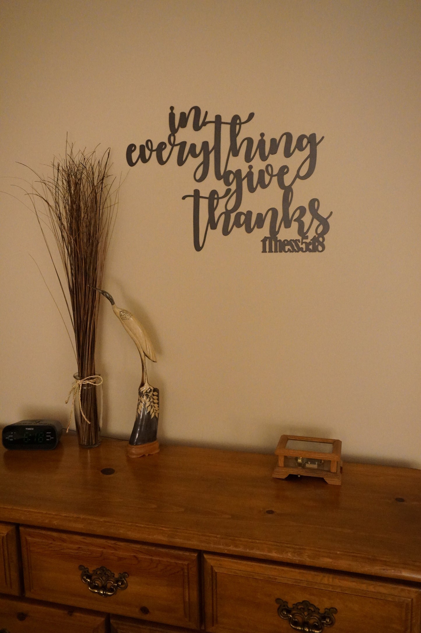 In Everything Give Thanks Metal Scripture Wall Art