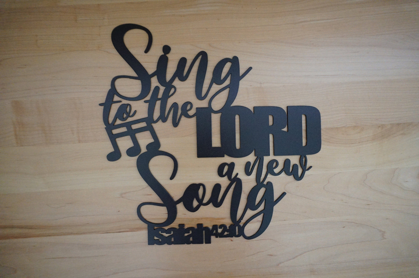 Sing to the Lord a New Song Metal Sign | Isaiah 42:10 Scripture Wall Art