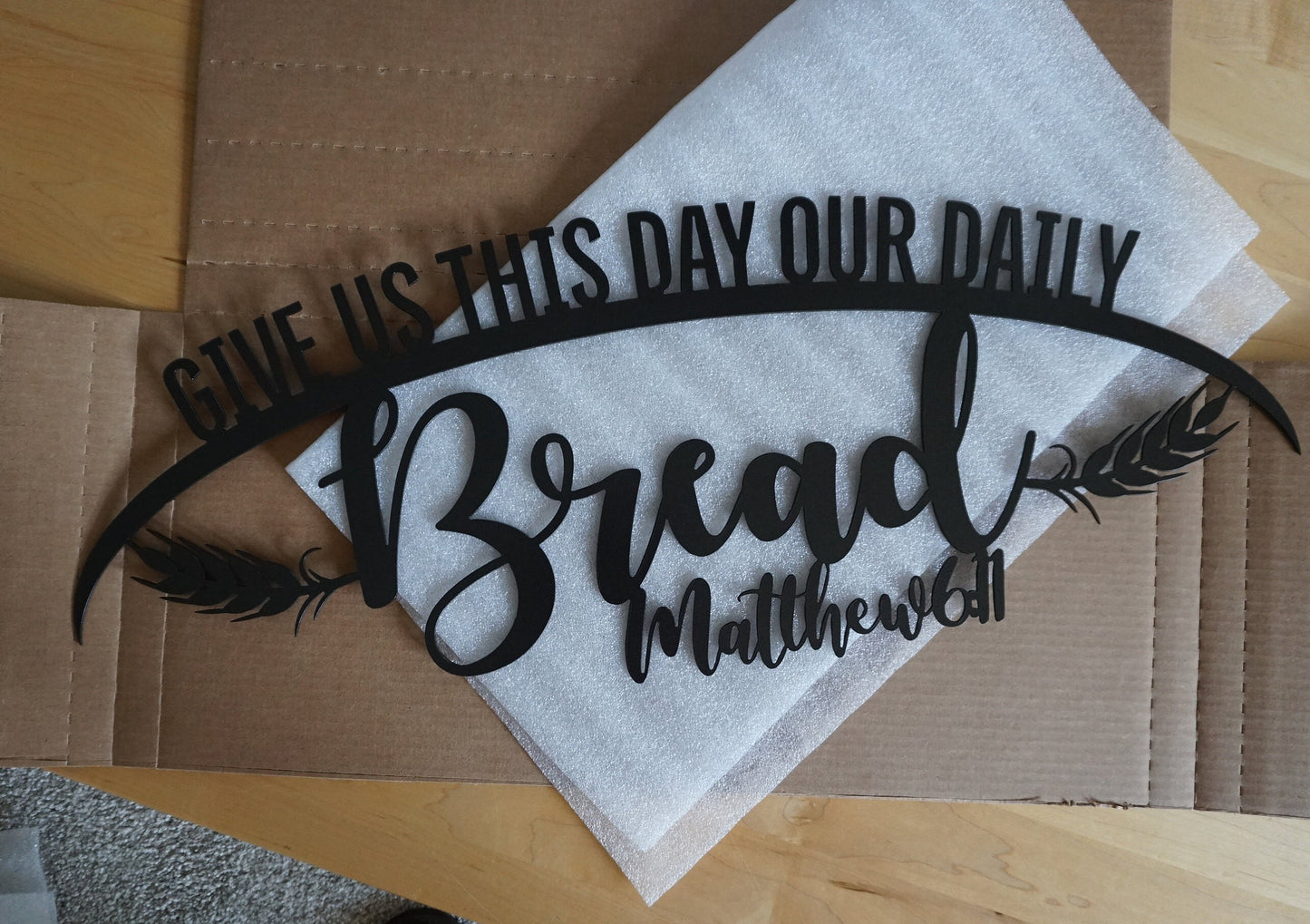 Give Us This Day Our Daily Bread | The Lord's Prayer Metal Scripture Wall Hanging