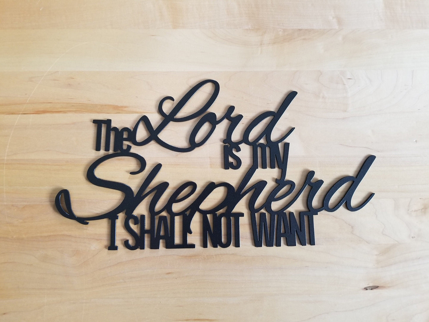 The Lord is My Shepherd Metal Scripture Wall Hanging / Psalm 23