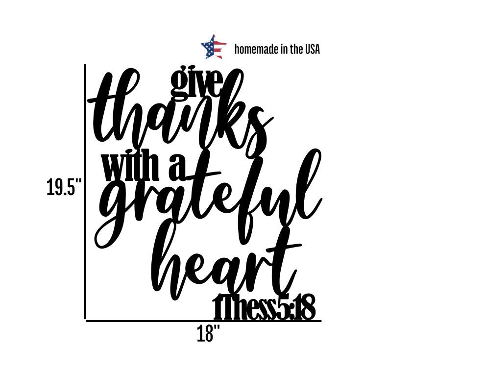 Give Thanks with a Grateful Heart Metal Scripture Wall Art