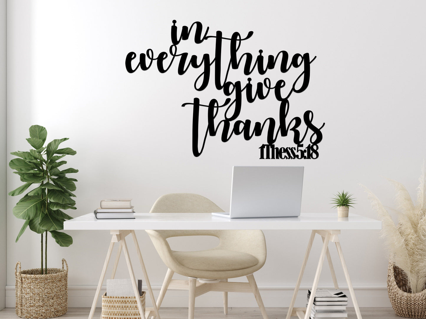 In Everything Give Thanks Metal Scripture Wall Art