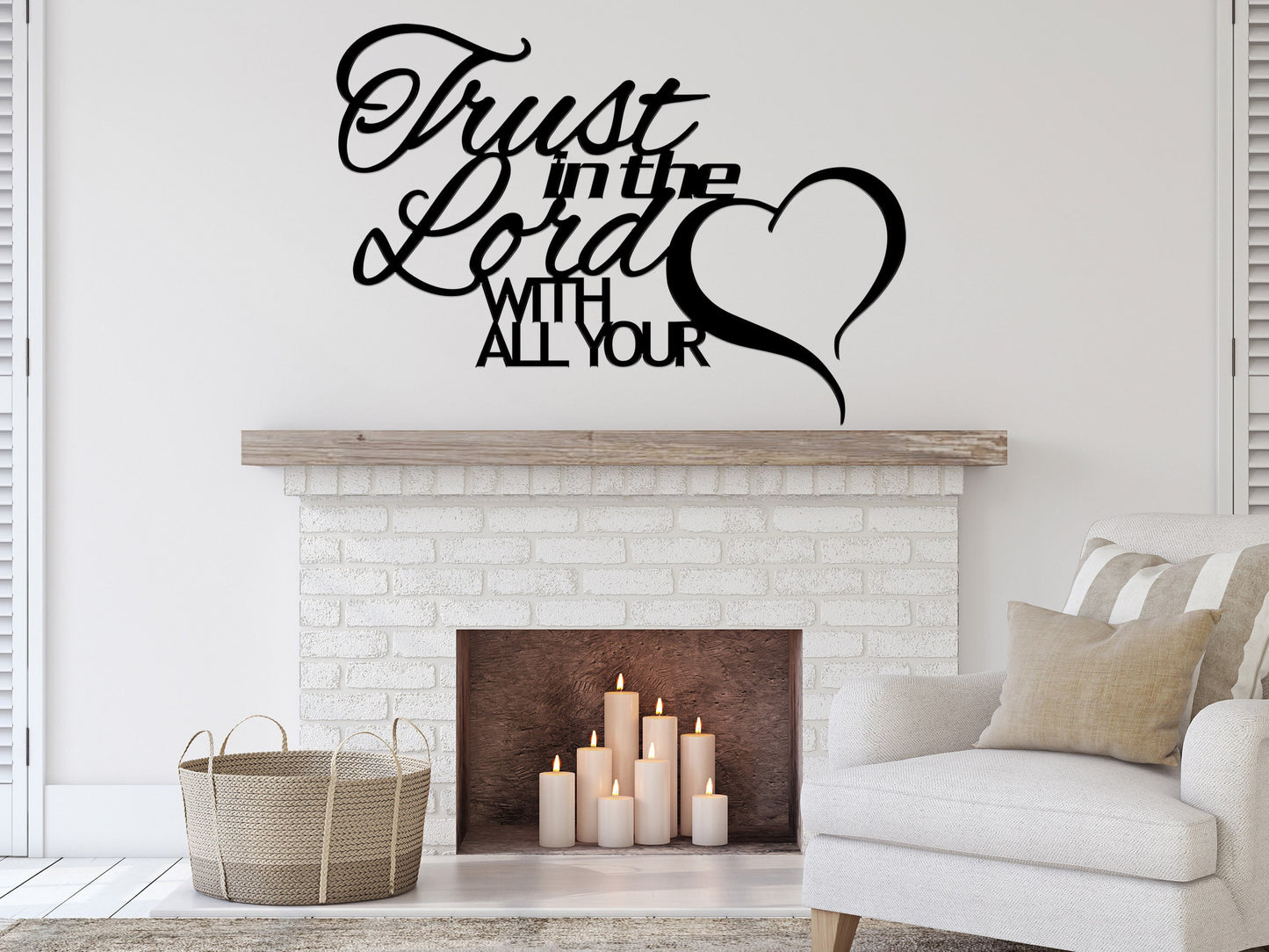 Trust in the Lord with all your Heart Metal Sign / Proverbs 3:5 Metal Scripture Wall Art