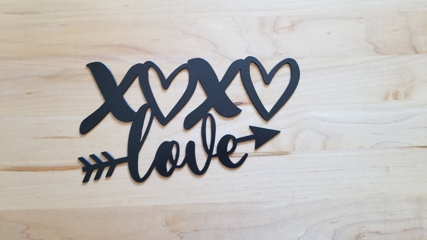 XOXO Love Metal Sign | Hugs & Kisses Metal Wall Art