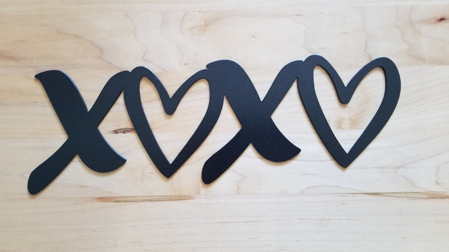 XOXO Metal Sign /Hugs & Kisses Metal Wall Hanging