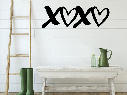 XOXO Metal Sign /Hugs & Kisses Metal Wall Hanging