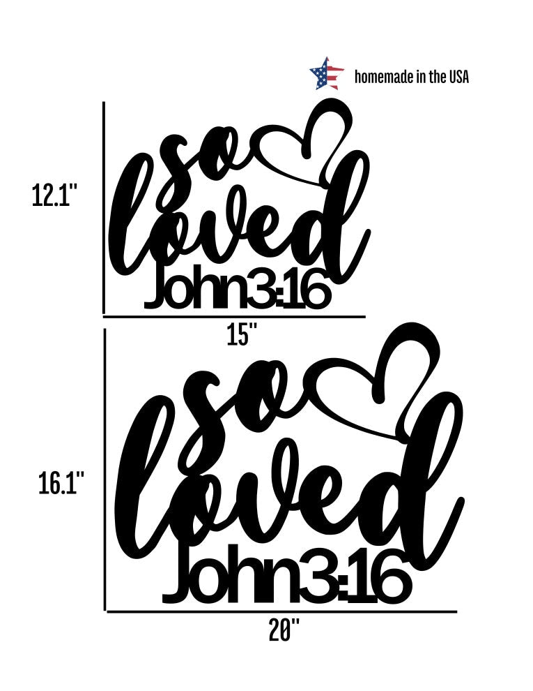 So Loved Metal Scripture Wall Art / John 3:16