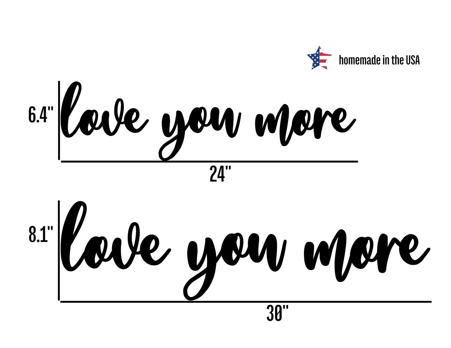 Love You More Wall Art or Sign / Set of 3 Pieces