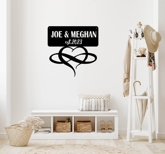 CUSTOM Metal Name Sign with Infinity & Heart / Personalized