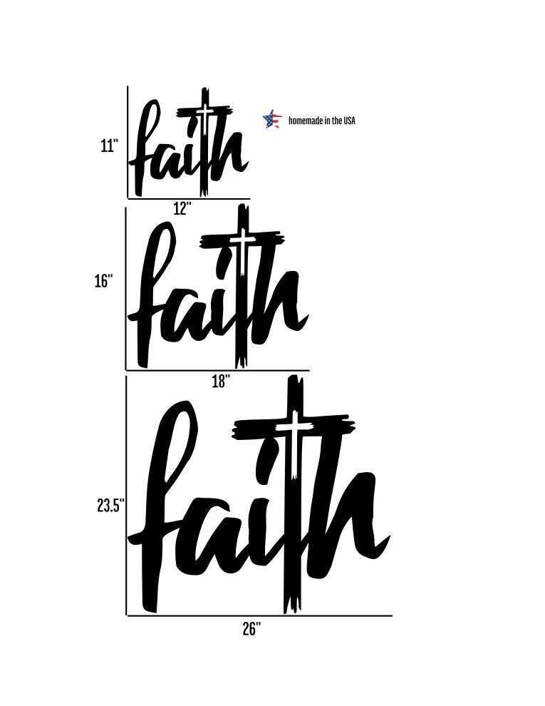 Faith with Cross Metal Sign or Wall Art