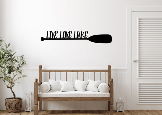 Live, Love, Lake Metal Sign Paddle