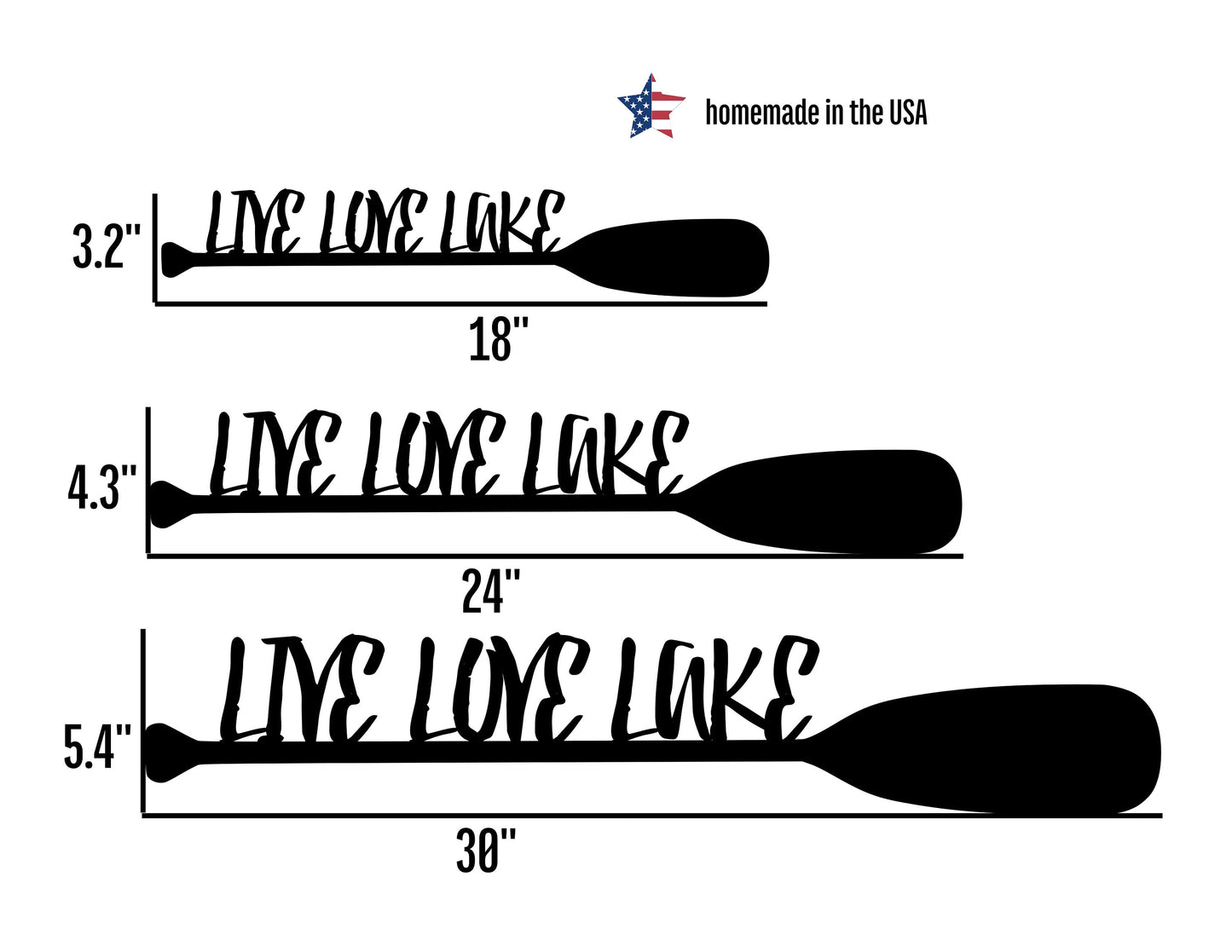 Live, Love, Lake Metal Sign Paddle