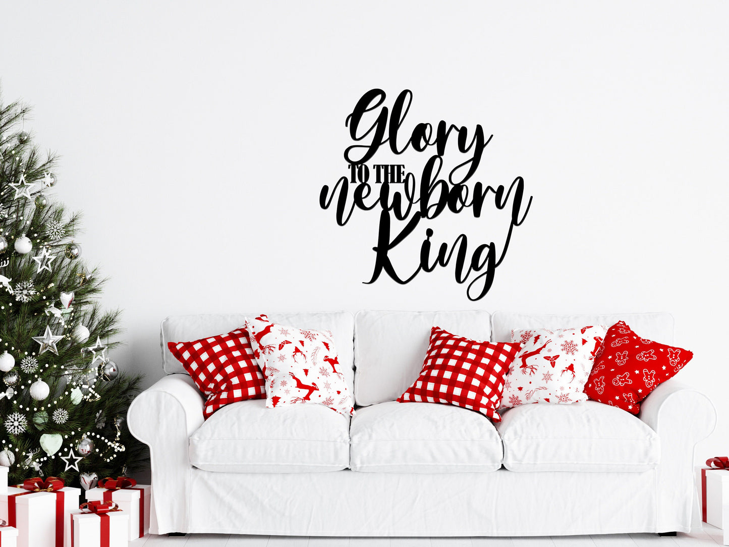 Glory to the Newborn King Metal Sign, Christian Song, Farmhouse Decor, Metal Scripture Wall Art, Jesus Christmas Song