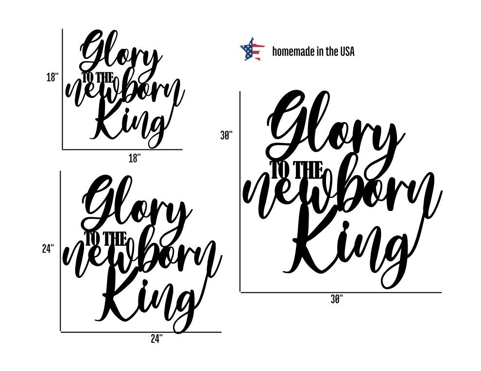 Glory to the Newborn King Metal Sign, Christian Song, Farmhouse Decor, Metal Scripture Wall Art, Jesus Christmas Song