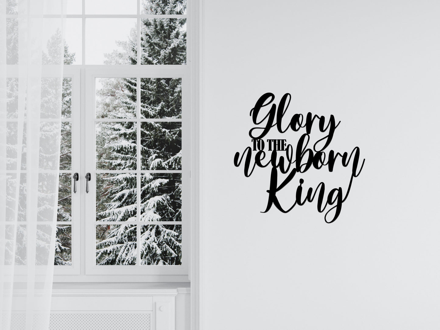 Glory to the Newborn King Metal Sign, Christian Song, Farmhouse Decor, Metal Scripture Wall Art, Jesus Christmas Song