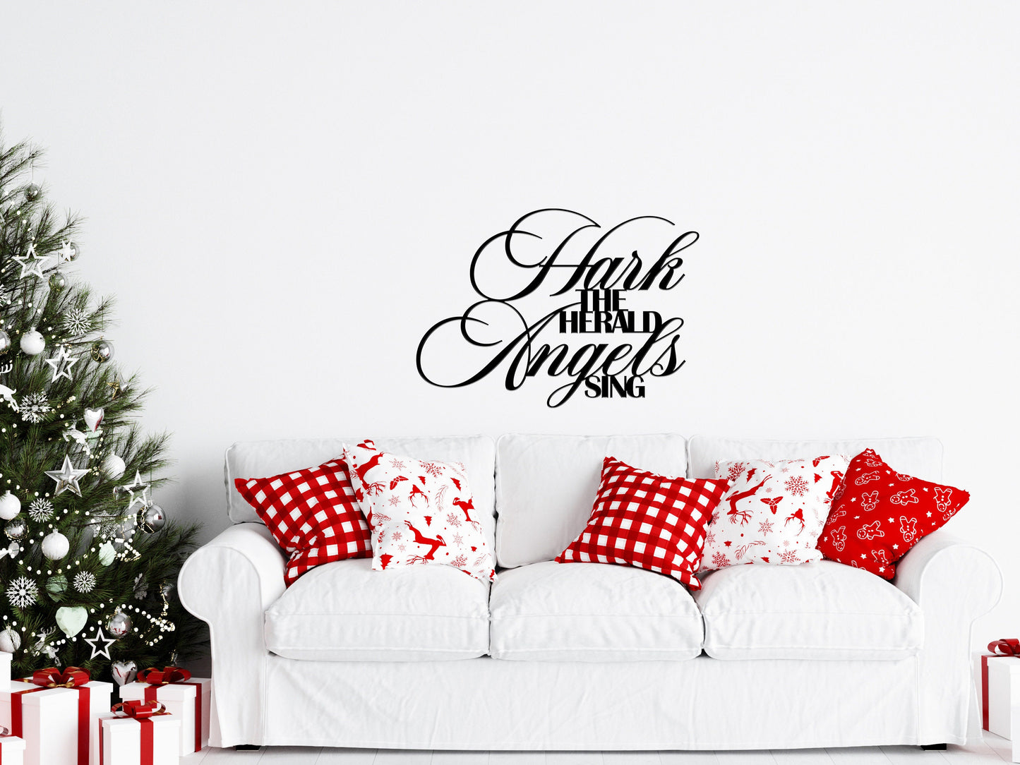 Hark the Herald Angels Sing Metal Sign, Christian Song, Farmhouse Decor, Metal Scripture Wall Art, Jesus Christmas Song