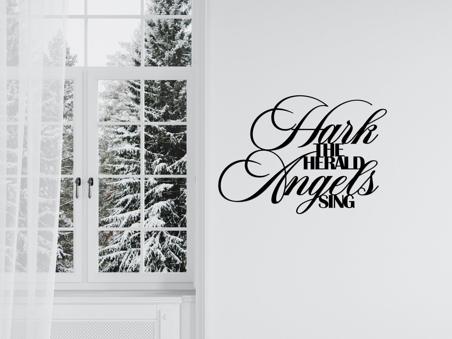 Hark the Herald Angels Sing Metal Sign, Christian Song, Farmhouse Decor, Metal Scripture Wall Art, Jesus Christmas Song