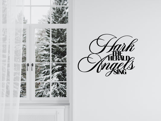 Hark the Herald Angels Sing Metal Sign, Christian Song, Farmhouse Decor, Metal Scripture Wall Art, Jesus Christmas Song