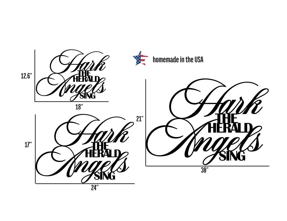 Hark the Herald Angels Sing Metal Sign, Christian Song, Farmhouse Decor, Metal Scripture Wall Art, Jesus Christmas Song